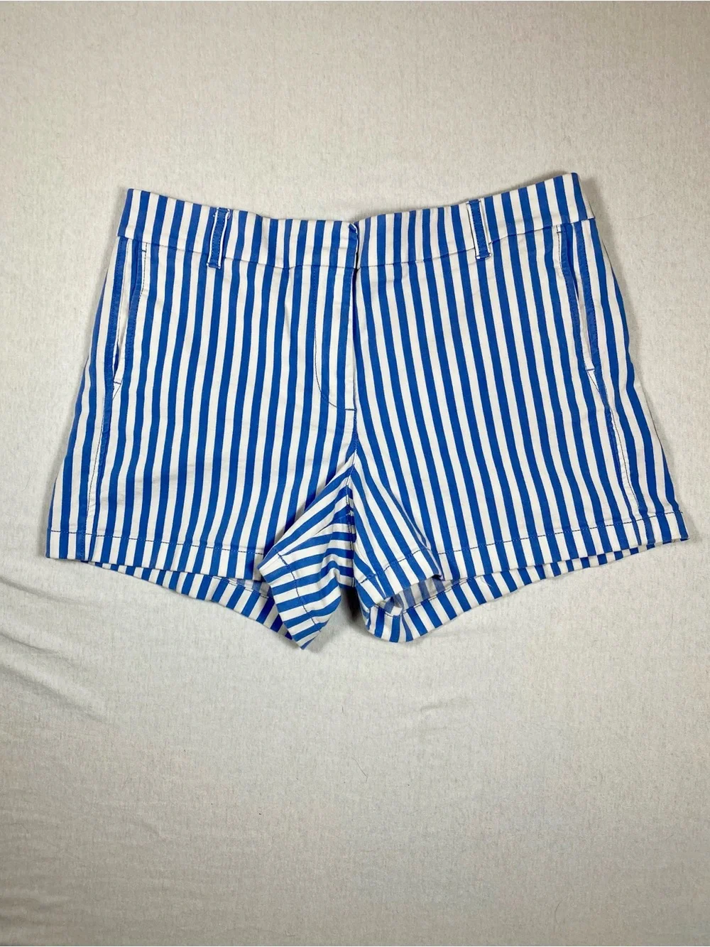 J.Crew Re-Imagined Blue White Striped Shorts Size 12